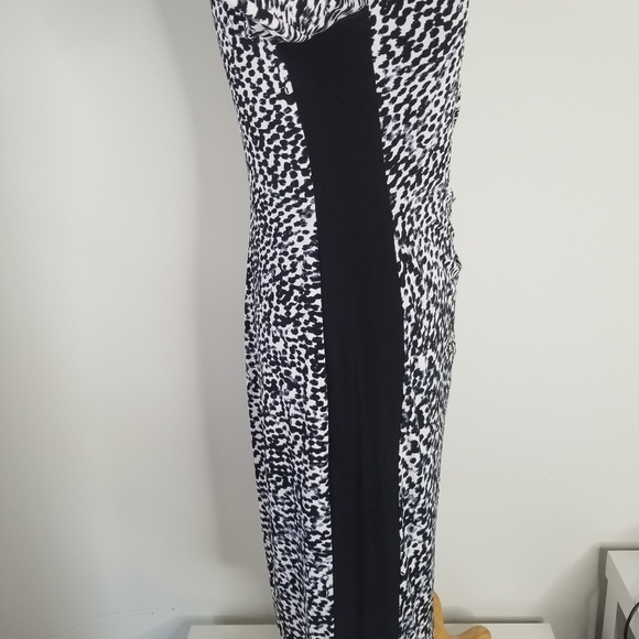 Lauren Ralph Lauren Side Ruched Animal Print Sheath Dress Size 10 Stretchy - Picture 10 of 15